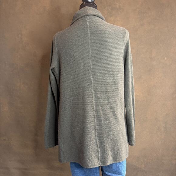 Tahari Merino Wool Blend Asymmetrical Sweater Tunic Olive Green Women’s S - Picture 5 of 12